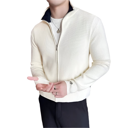 Minimalist High Collar Zip Sweater