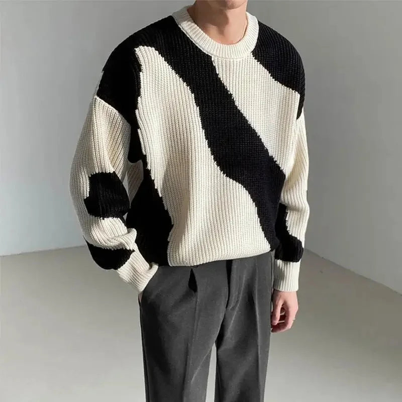 Contrast Ripple Sweater