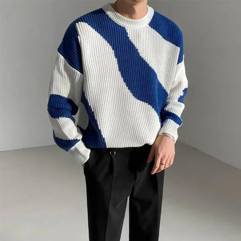 Contrast Ripple Sweater