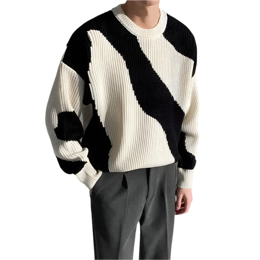 Contrast Ripple Sweater